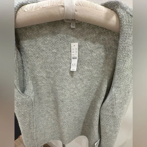 J.Crew Embellished Cardigan Lady Jacket Grey Rhinestones Medium NWT - Picture 14 of 14